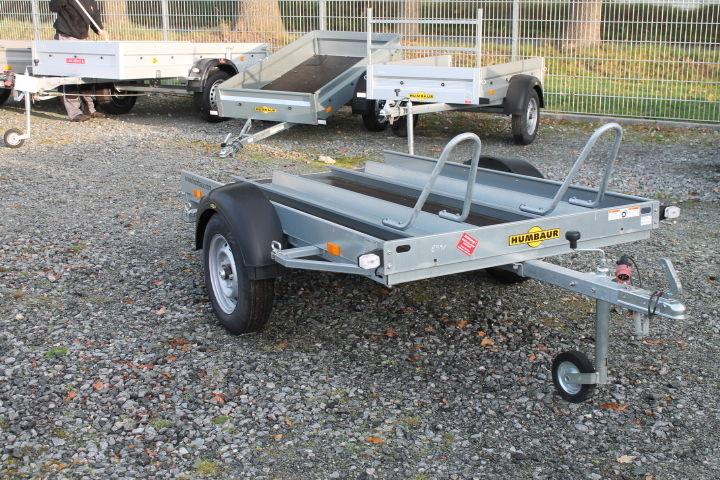 Humbaur  HM 752212 Motorradtransporter mit 2 Schienen u. Rampe